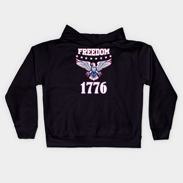 Freedom 1776 Kids Hoodie by TShirtWaffle1